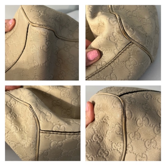 GUCCI Cream Leather Sukey Guccisima Tote Handbag 100% authentic guaranteed - Picture 16 of 17